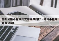 郴州分销小程序开发哪家做的好（郴州小程序开发公司）