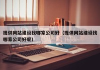 提供网站建设找哪家公司好（提供网站建设找哪家公司好呢）